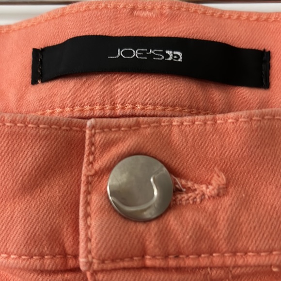 Joe's Jeans Mango Orange Shorts. 5 Pocket, Zipper Fly, Leather JJ Logo Sz 27 - Picture 3 of 10